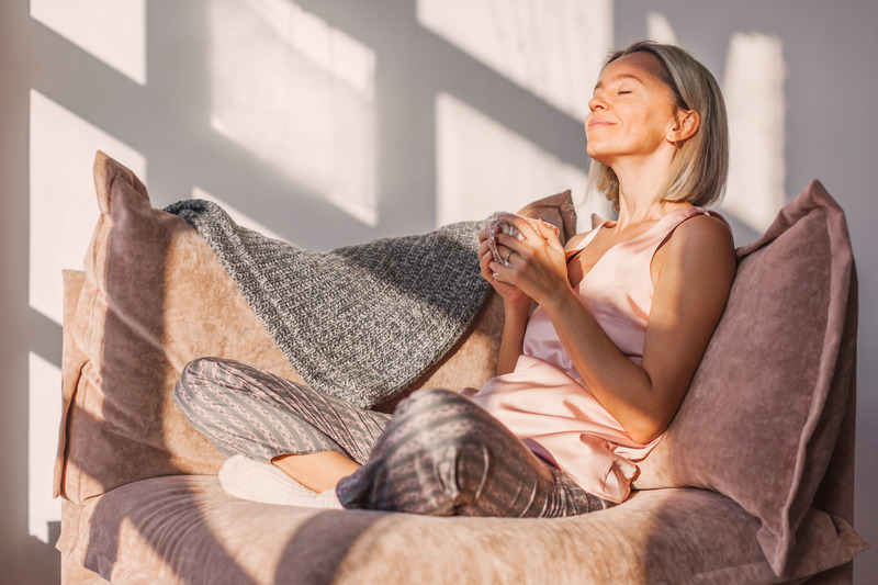 Patient relaxing at home after a root canal